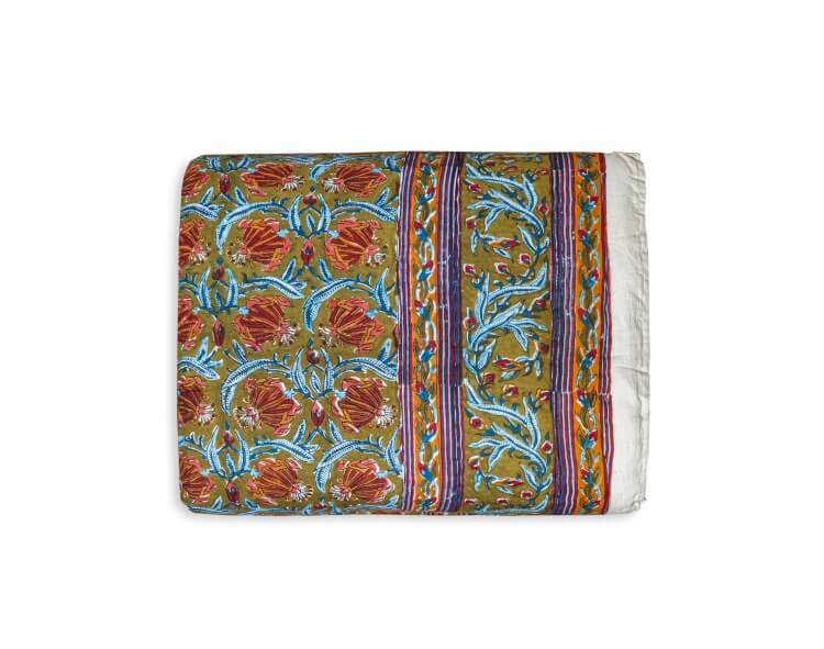 Cotton quilt Jaipur olive