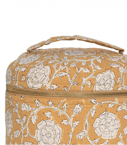Vanity case en coton 25x20x17 cm - bronze