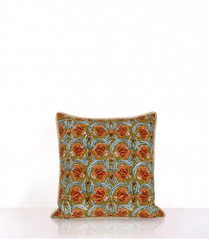 Housse de coussin Jaipur olive