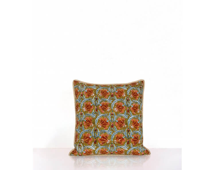Housse de coussin Jaipur olive