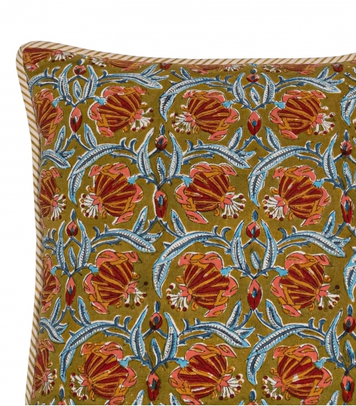 Square cushion cover 24x24 inches - olive