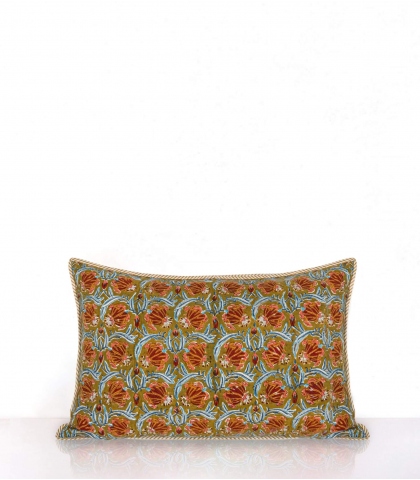 Housse de coussin rectangulaire Jaipur olive