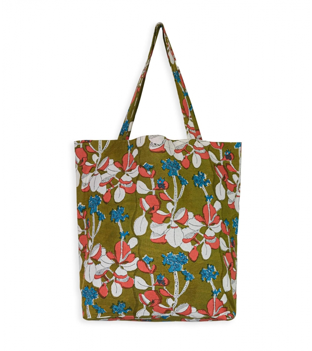 Indian bag Iris olive 16x18x5 inches Jamini