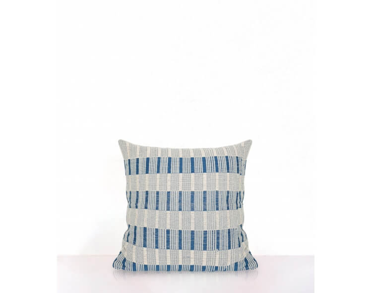 Housse de coussin ethnique 40x40 cm - bleue