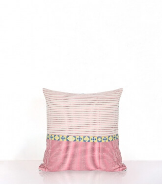 Woven cushion cover 16x16 inches - pink
