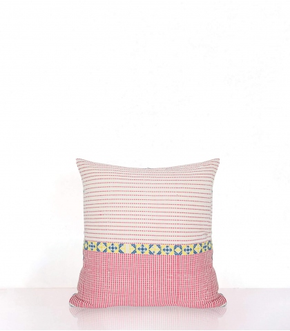 Woven cushion cover 16x16 inches - pink