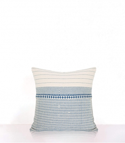 Housse de coussin indienne 40x40 cm - bleue