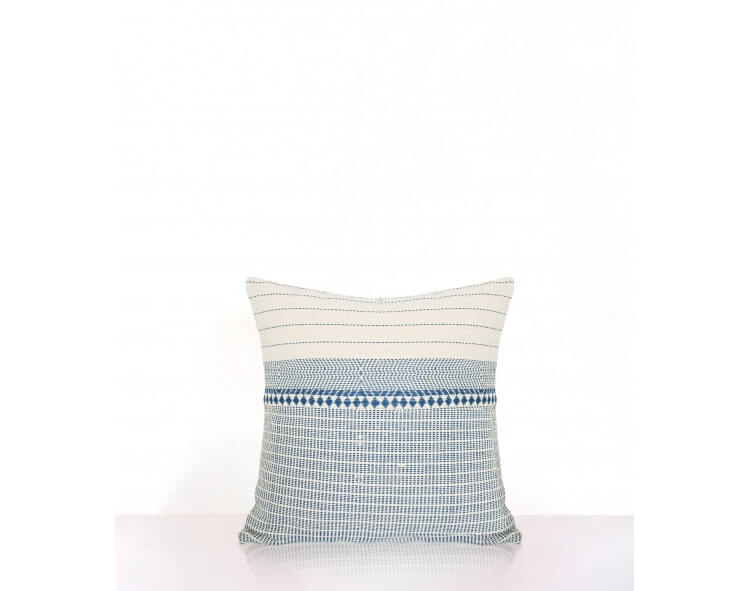 Housse de coussin indienne 40x40 cm - bleue