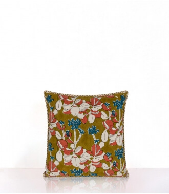Cushion cover Iris olive