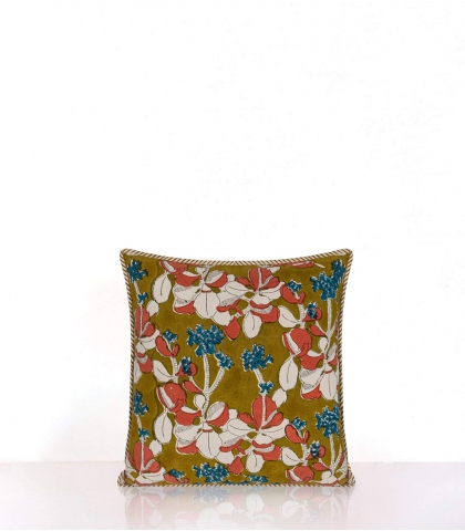 Housse de coussin Iris olive