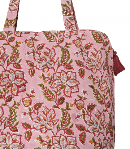 Sac indien zippé 41x46x13 cm - rose pâle
