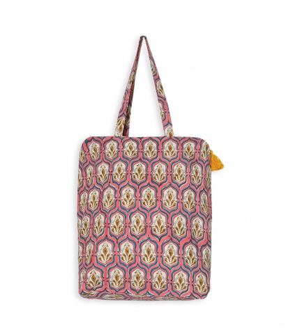 Tote bag zippé Pranjal rose