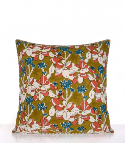 Taie d'oreiller Iris olive