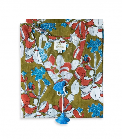 Tunique de plage Iris olive