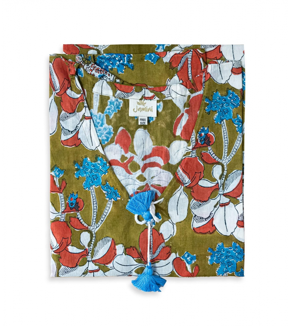 Tunique de plage Iris olive