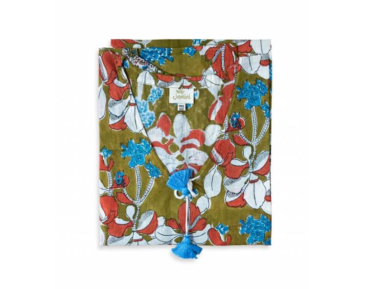 Tunique de plage Iris olive