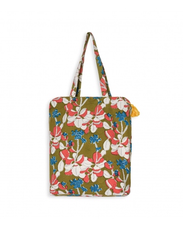 Tote bag zippé Iris olive