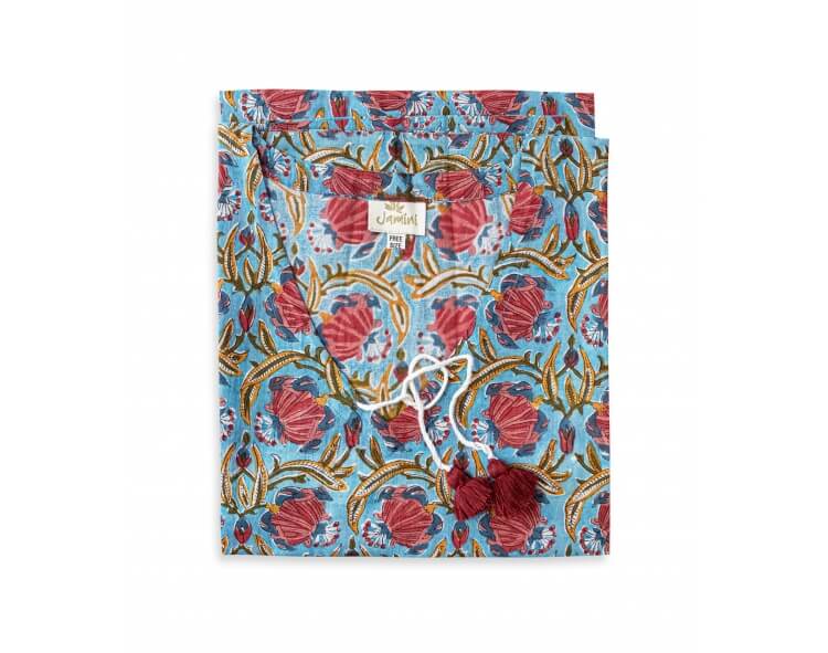Floral kaftan Jaipur light blue