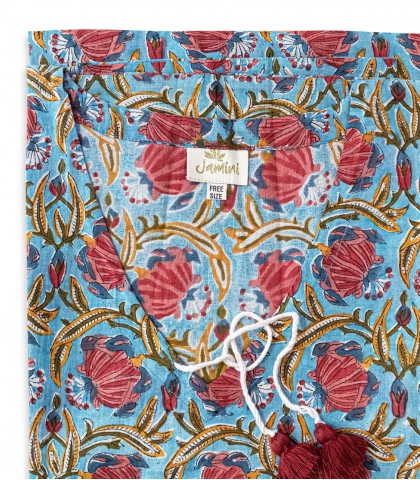 Short cotton dress - light blue