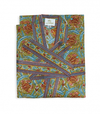 Printed kimono Jaipur free size - olive