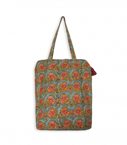 Tote bag zippé Jaipur olive