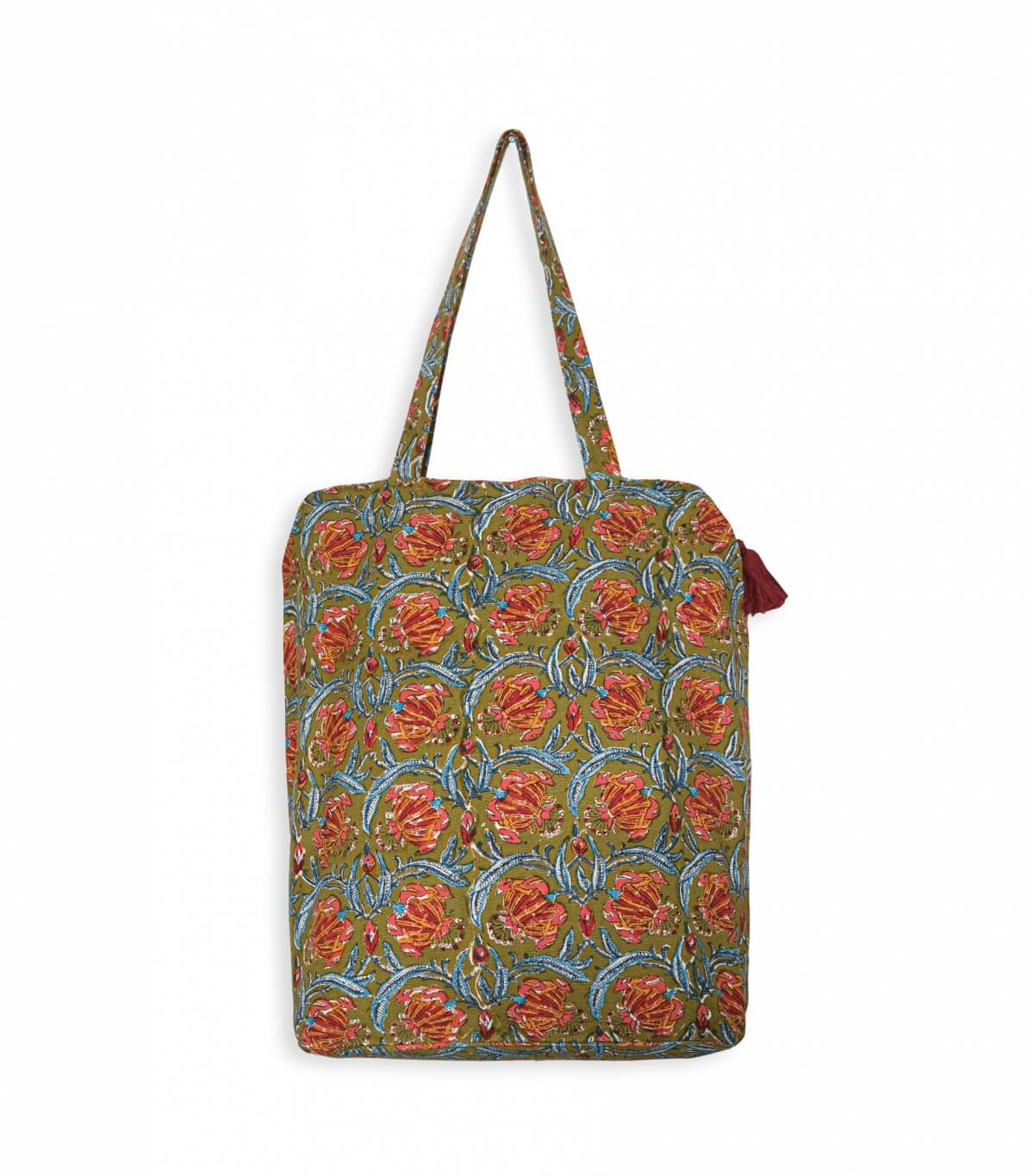 Tote bag zippé Jaipur olive