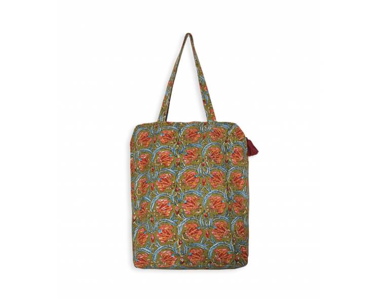 Tote bag zippé Jaipur olive