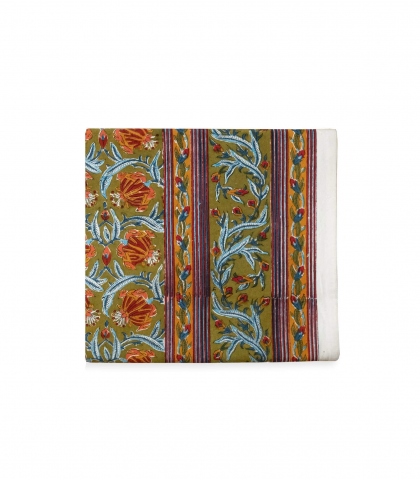Square table cloth Jaipur olive