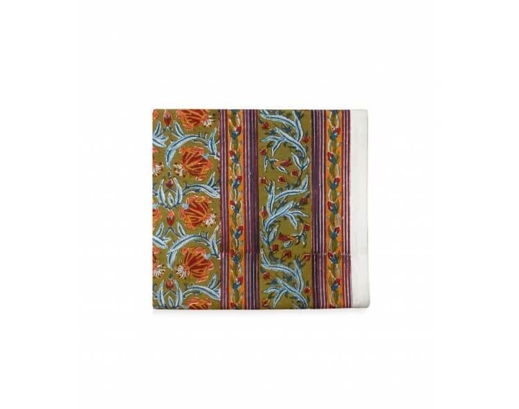 Square table cloth Jaipur olive