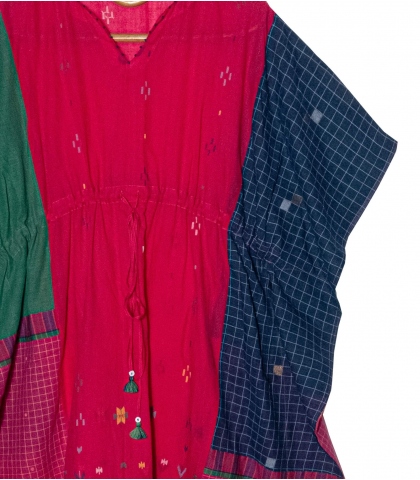 Cotton kaftan with embroideries - free size
