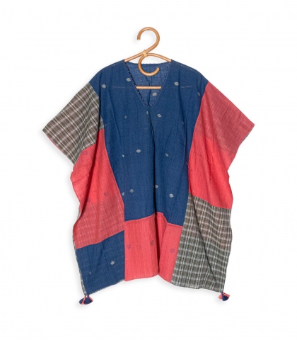 Blue and fuchsia stripe kaftan
