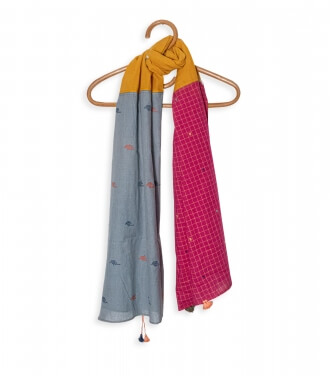 Janis fuchsia Cotton scarf - 75x28 inches
