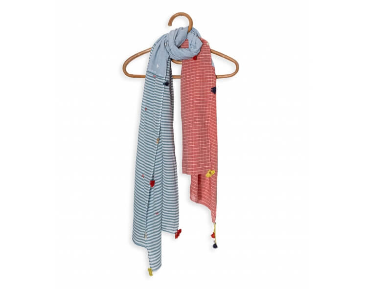 Janis green cotton scarf - 75x28 inches