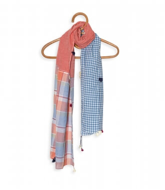 Janis coral Cotton scarf - 75x28 inches
