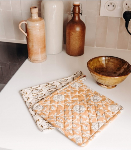 Dessous-de-plat indien 20x20 cm - Banna bronze