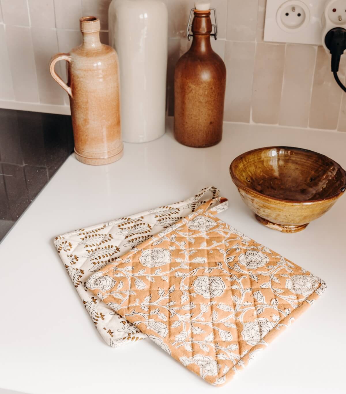 Dessous-de-plat indien 20x20 cm - Banna bronze