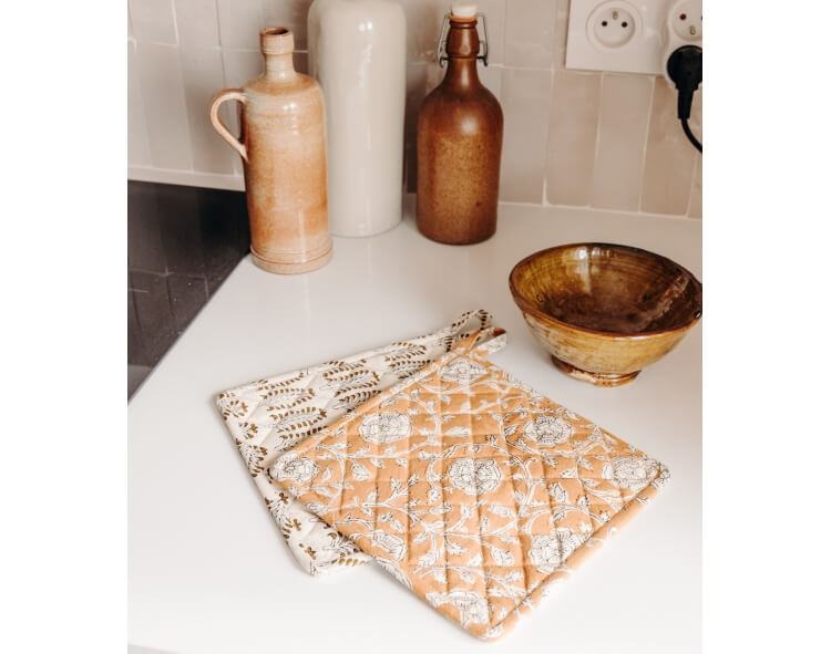 Dessous-de-plat indien 20x20 cm - Banna bronze