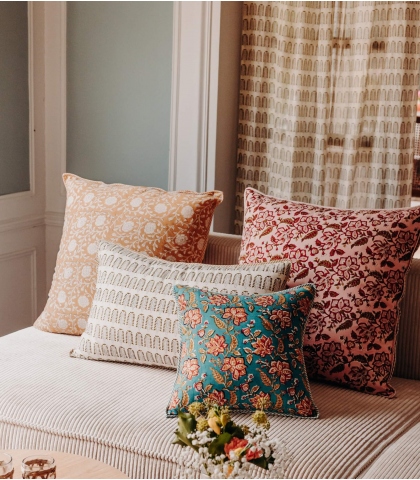Housse de coussin 40x40 cm - Rang bleue