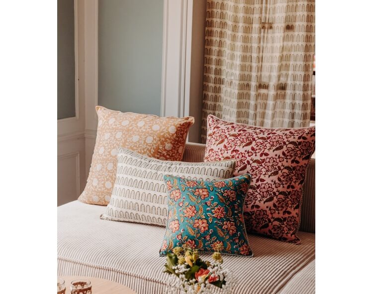 Housse de coussin 40x40 cm - Rang bleue