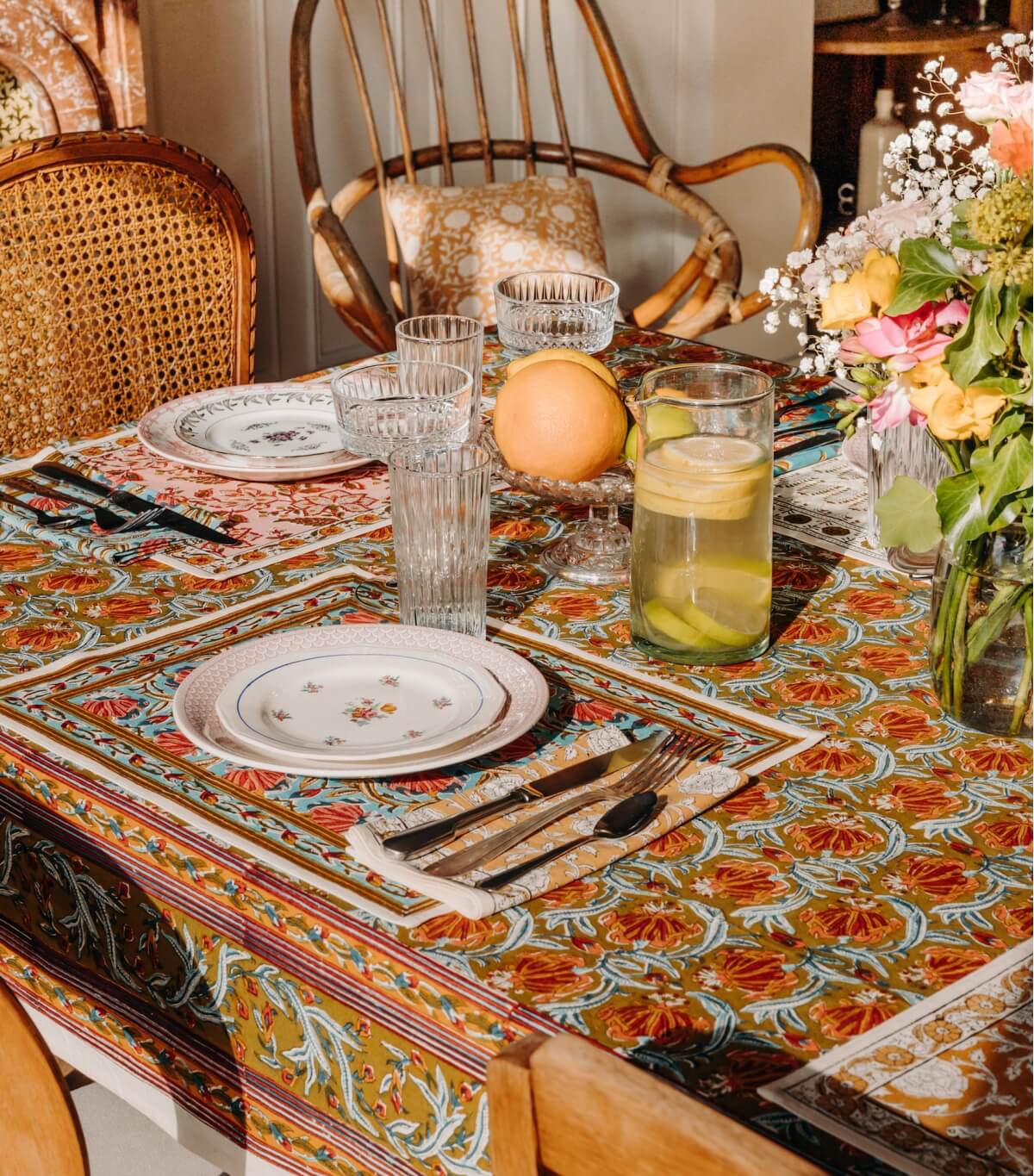 Jaipur Olive - nappe rectangulaire 140x235 cm