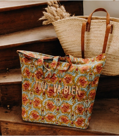 Sac tote bag 41x46x13 cm - Jaipur olive