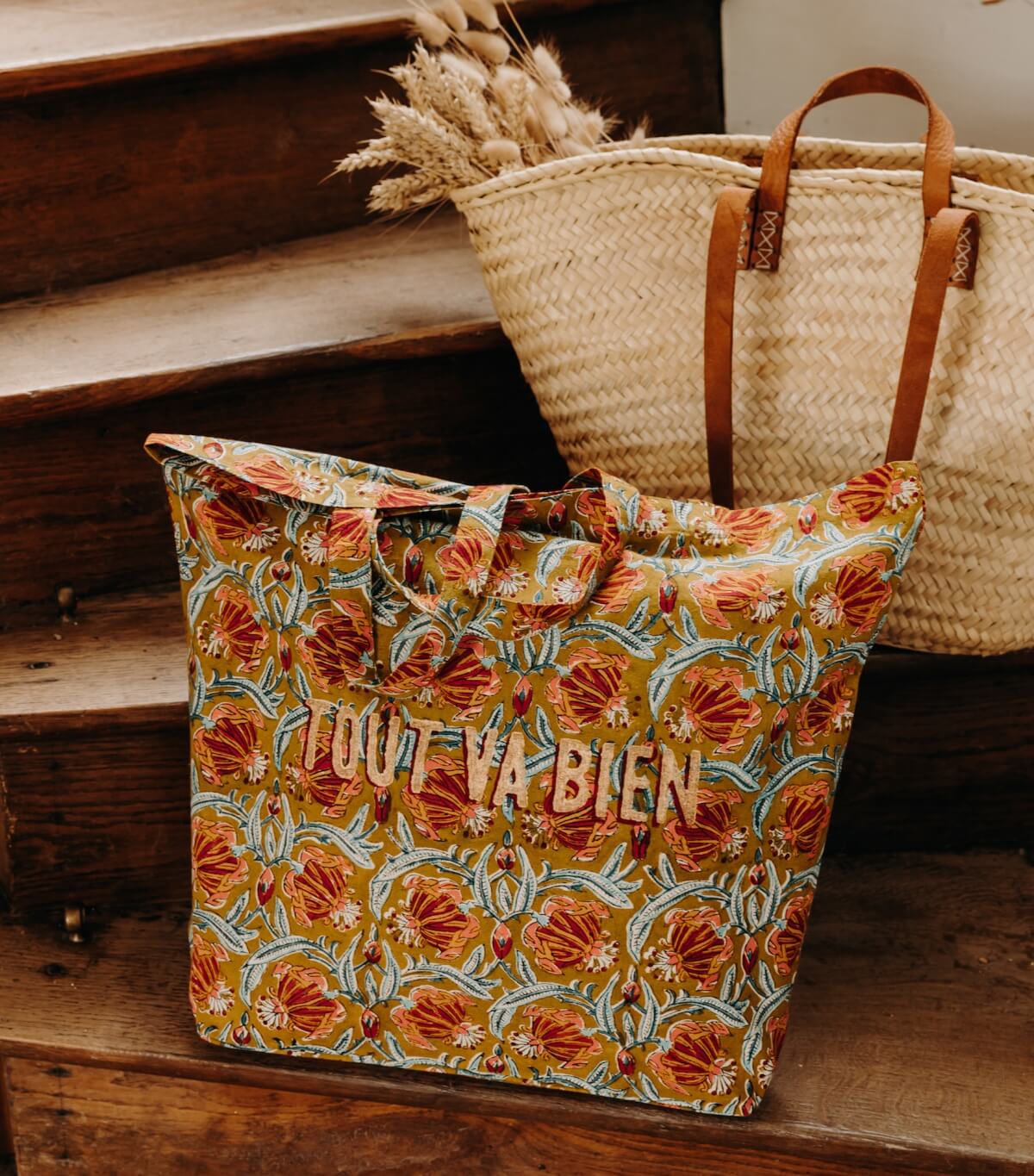 Sac tote bag 41x46x13 cm - Jaipur olive