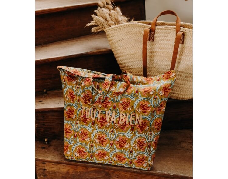 Sac tote bag 41x46x13 cm - Jaipur olive