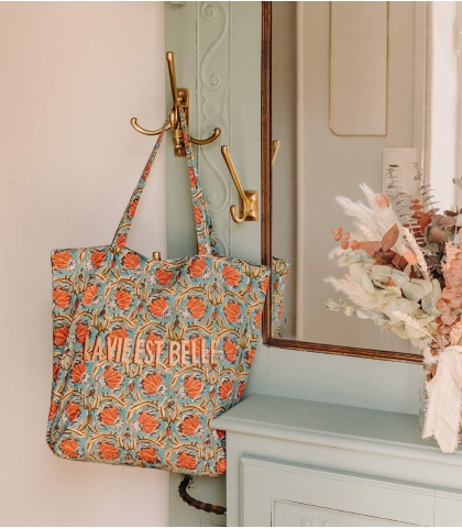 Sac tote bag 41x46x13 cm - Jaipur bleu clair