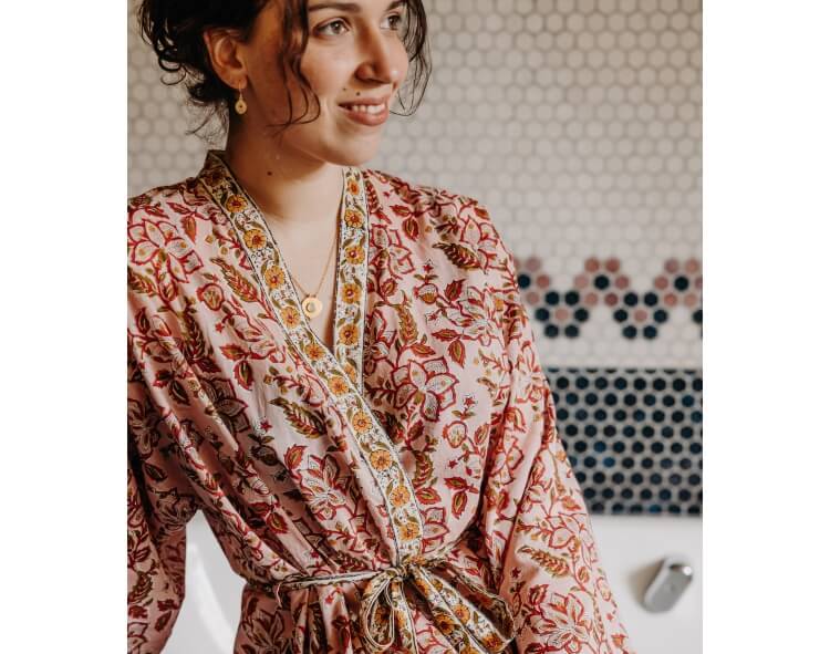 Kimono taille unique - Rang rose pâle