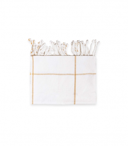 Serviette main moutarde en coton