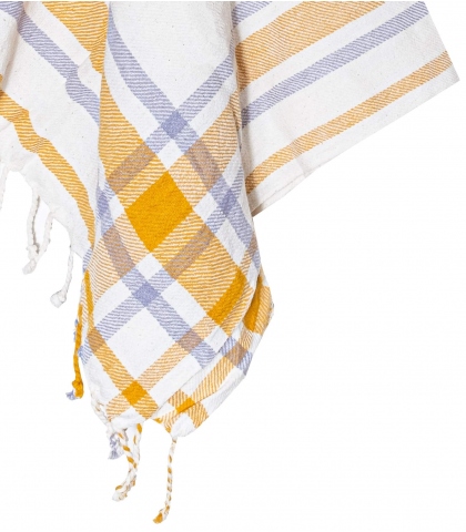 Face towel blue & mustard