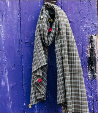 80x39 inches - Cotton khadi scarf Jani