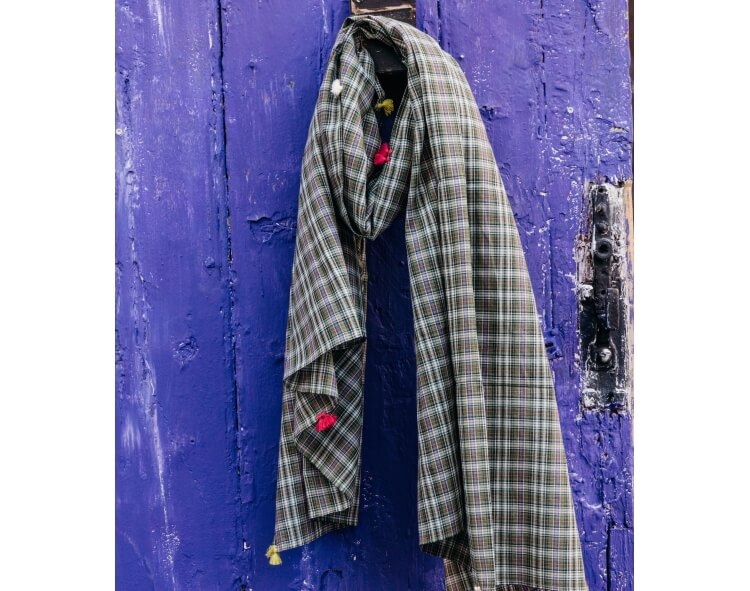 80x39 inches - Cotton khadi scarf Jani