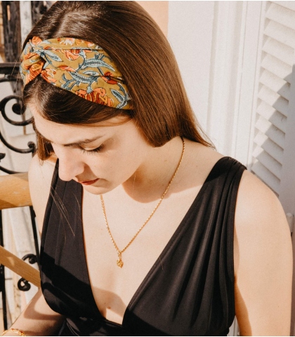 Bandeau cheveux coton - olive